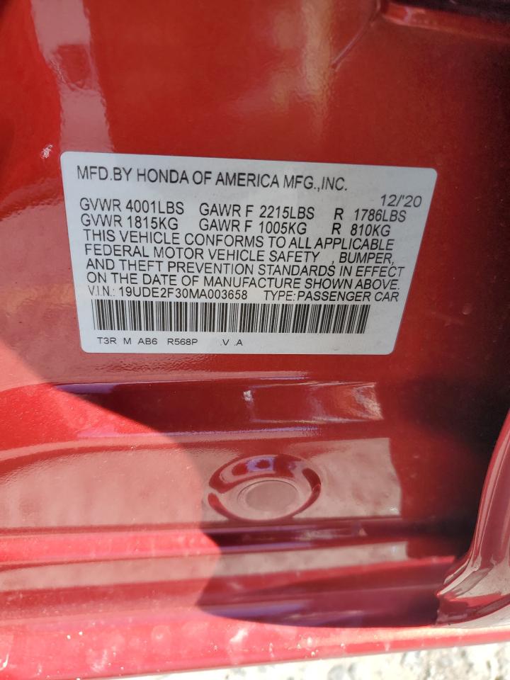 2021 Acura Ilx VIN: 19UDE2F30MA003658 Lot: 82253965