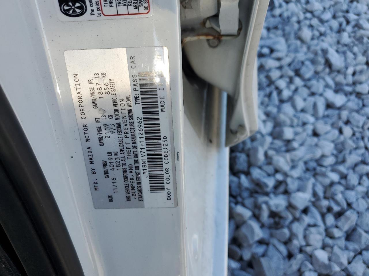 2017 Mazda 3 Touring VIN: JM1BN1V71H1126962 Lot: 86850315