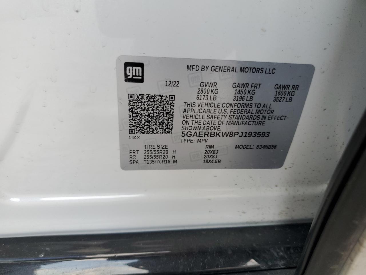 2023 Buick Enclave Essence VIN: 5GAERBKW8PJ193593 Lot: 89561715