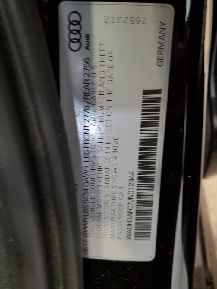 2018 Audi A6 Prestige VIN: WAUH3AFC7JN012844 Lot: 87376125