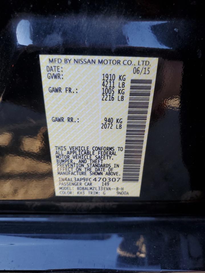 2015 Nissan Altima 2.5 VIN: 1N4AL3AP9FC470307 Lot: 85821825