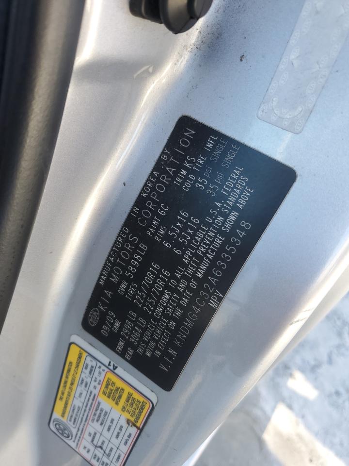 2010 Kia Sedona Lx VIN: KNDMG4C32A6335348 Lot: 89803735