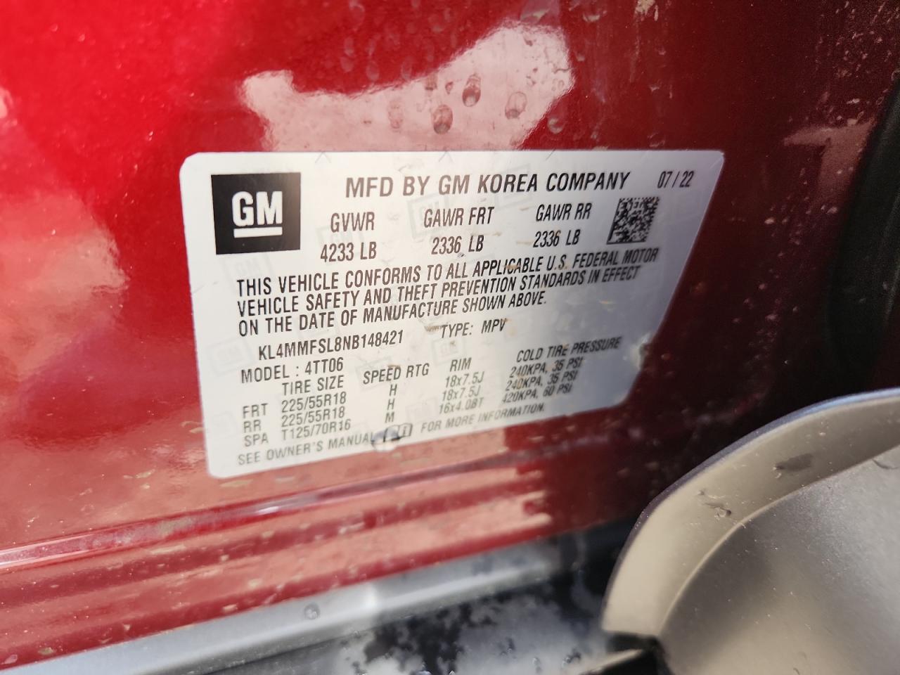 2022 Buick Encore Gx Essence VIN: KL4MMFSL8NB148421 Lot: 85547635