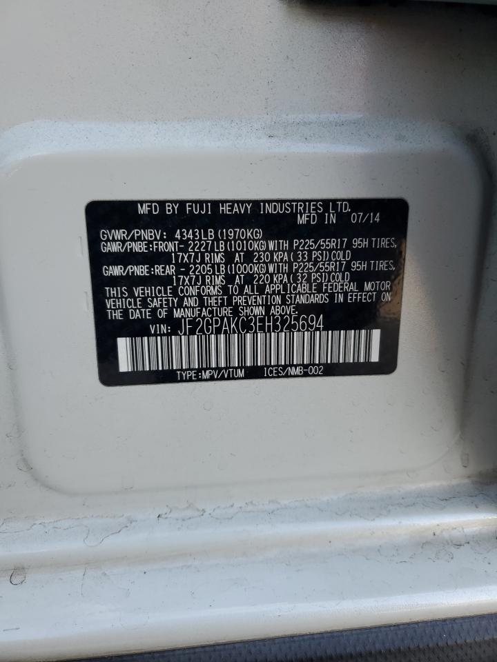 2014 Subaru Xv Crosstrek 2.0 Limited VIN: JF2GPAKC3EH325694 Lot: 82352825