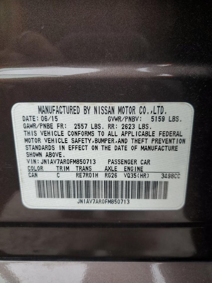 2015 Infiniti Q50 Hybrid Premium VIN: JN1AV7AR0FM850713 Lot: 89889045