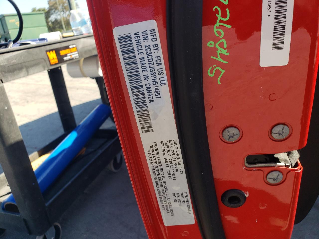 2023 Dodge Challenger Gt VIN: 2C3CDZJG8PH514657 Lot: 81998795