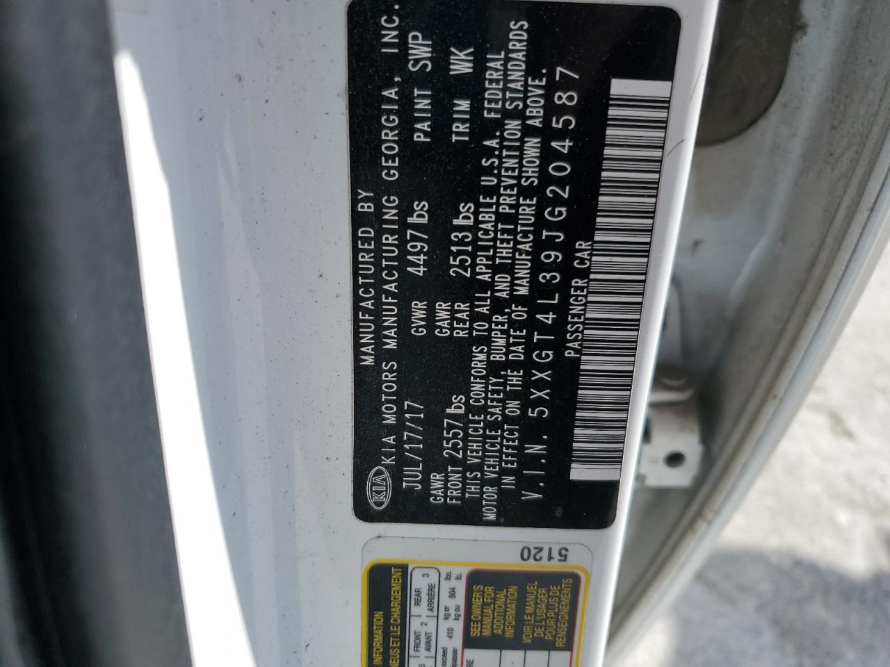 2018 Kia Optima Lx VIN: 5XXGT4L39JG204587 Lot: 84481165