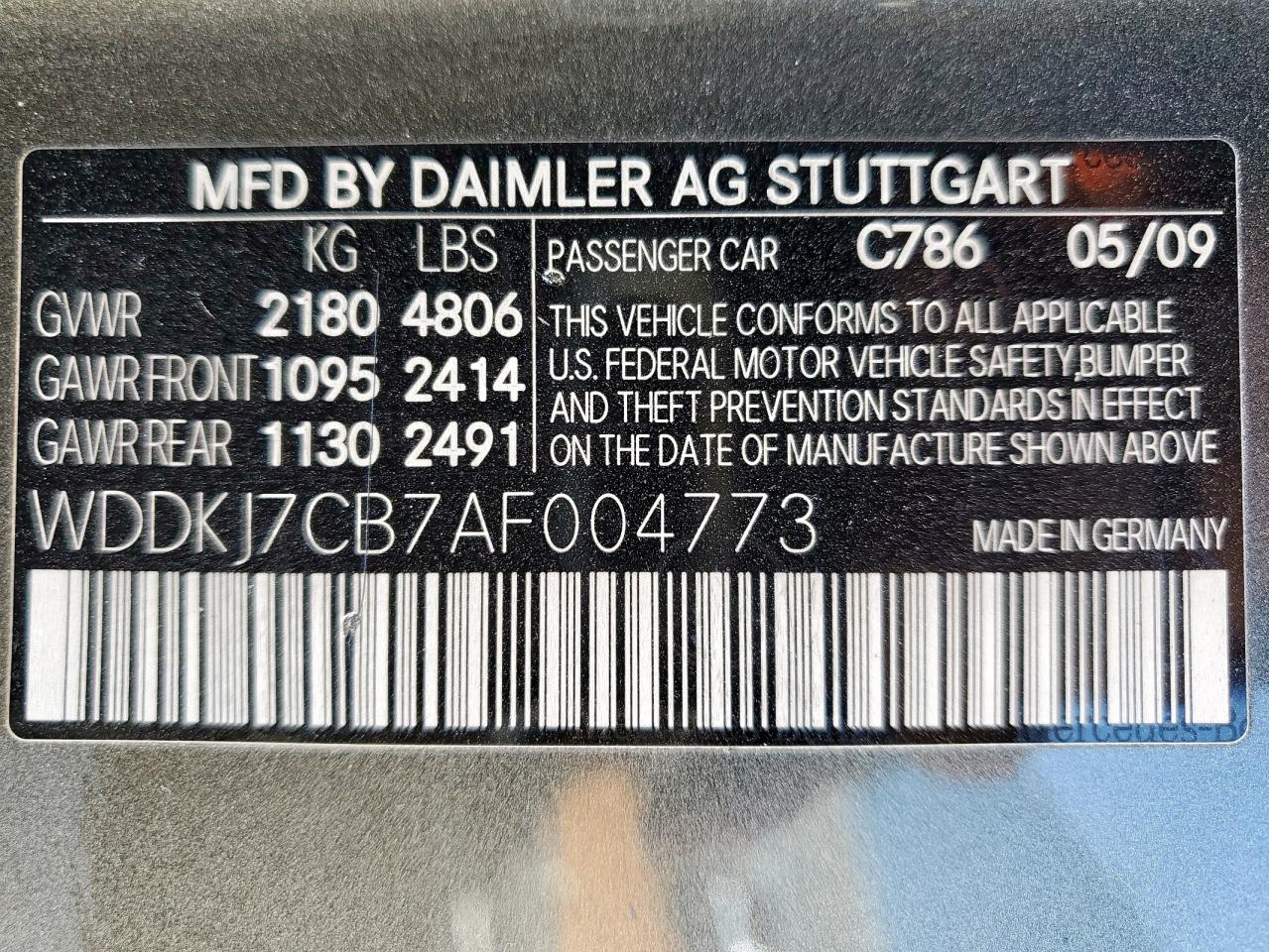 2010 Mercedes-Benz E 550 VIN: WDDKJ7CB7AF004773 Lot: 86168145