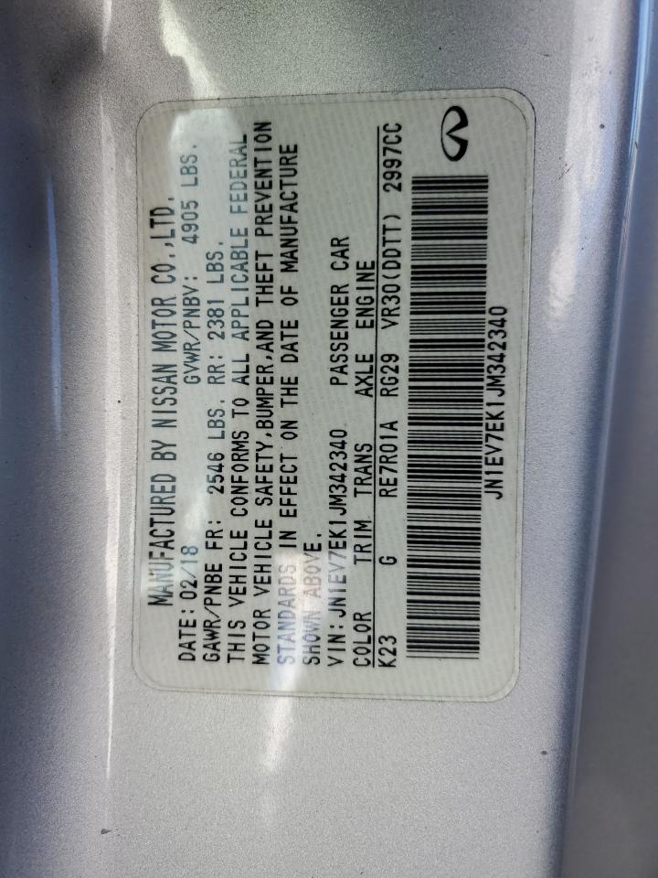 2018 Infiniti Q60 Luxe 300 VIN: JN1EV7EK1JM342340 Lot: 86788355