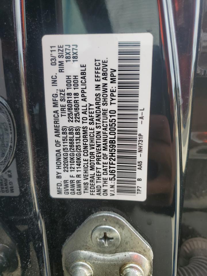 2011 Honda Accord Crosstour Exl VIN: 5J6TF2H59BL005510 Lot: 85682335