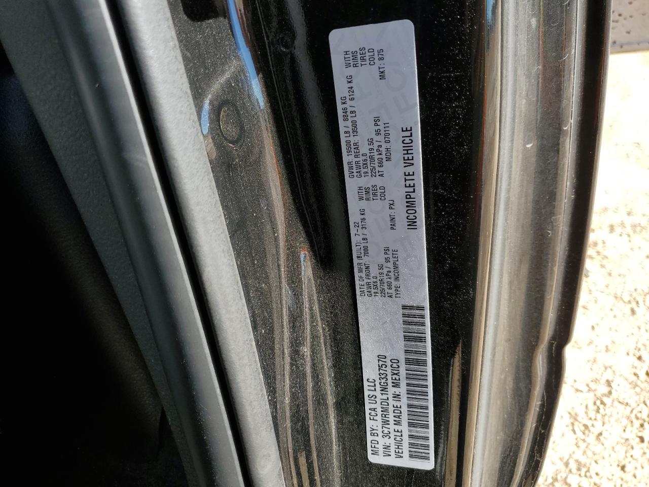 2022 Ram 5500 Box Truck VIN: 3C7WRMDL1NG337570 Lot: 85515055