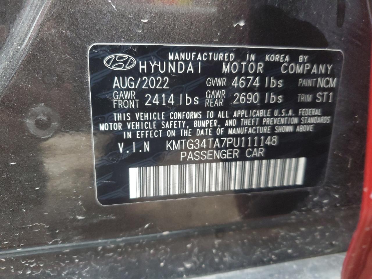 2023 Genesis G70 Base VIN: KMTG34TA7PU111148 Lot: 82725105