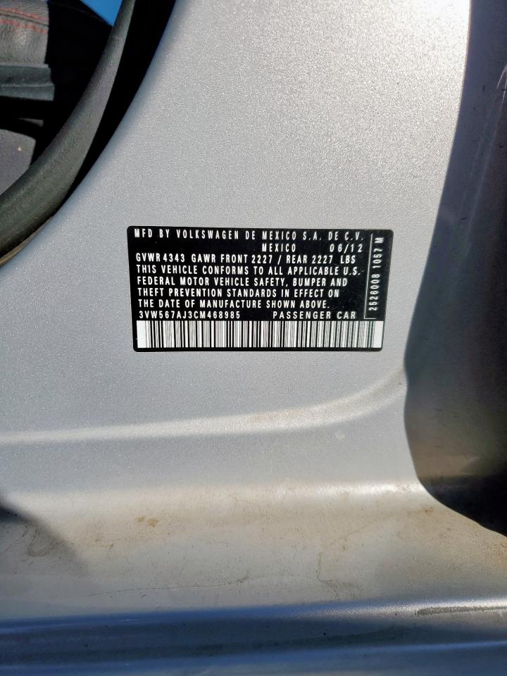 2012 Volkswagen Jetta Gli VIN: 3VW567AJ3CM468985 Lot: 86213815