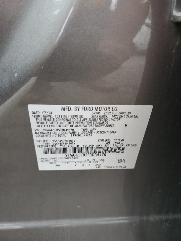 2014 Ford Flex Sel VIN: 2FMGK5C85EBD34470 Lot: 82439695