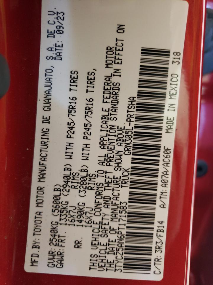 2023 Toyota Tacoma Double Cab VIN: 3TYCZ5AN6PT171583 Lot: 85875045