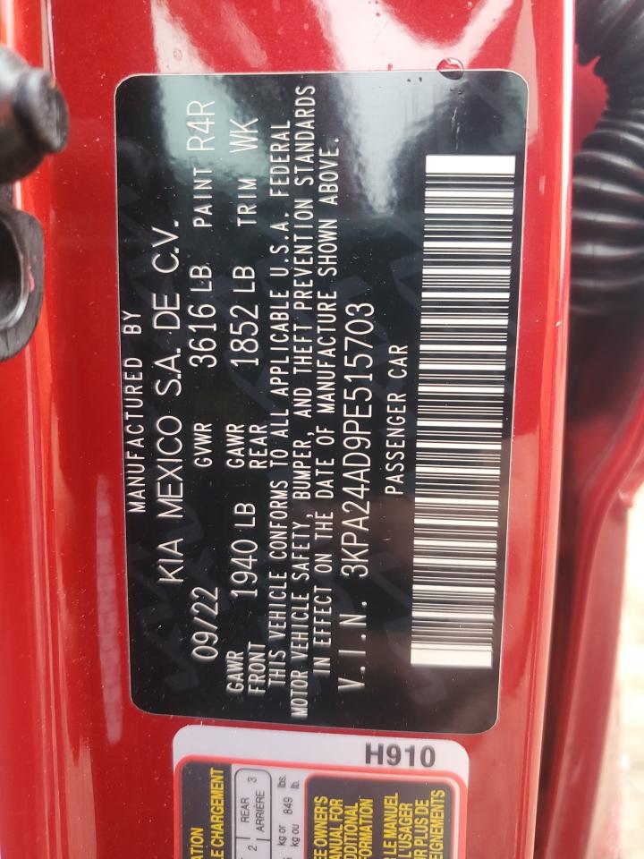 2023 Kia Rio Lx VIN: 3KPA24AD9PE515703 Lot: 82731725