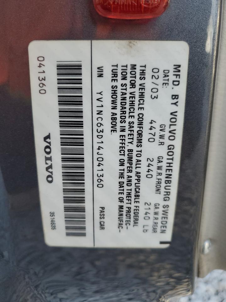 2004 Volvo C70 Lpt VIN: YV1NC63D14J041360 Lot: 89837895