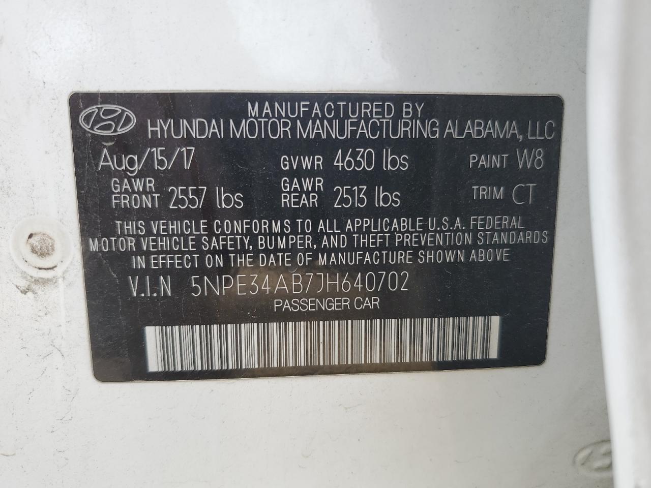 2018 Hyundai Sonata Sport VIN: 5NPE34AB7JH640702 Lot: 85861665