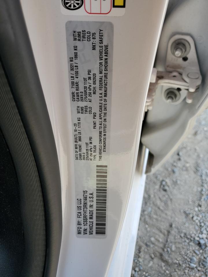 2024 Ram 1500 Limited VIN: 1C6SRFHT3RN144715 Lot: 83822075