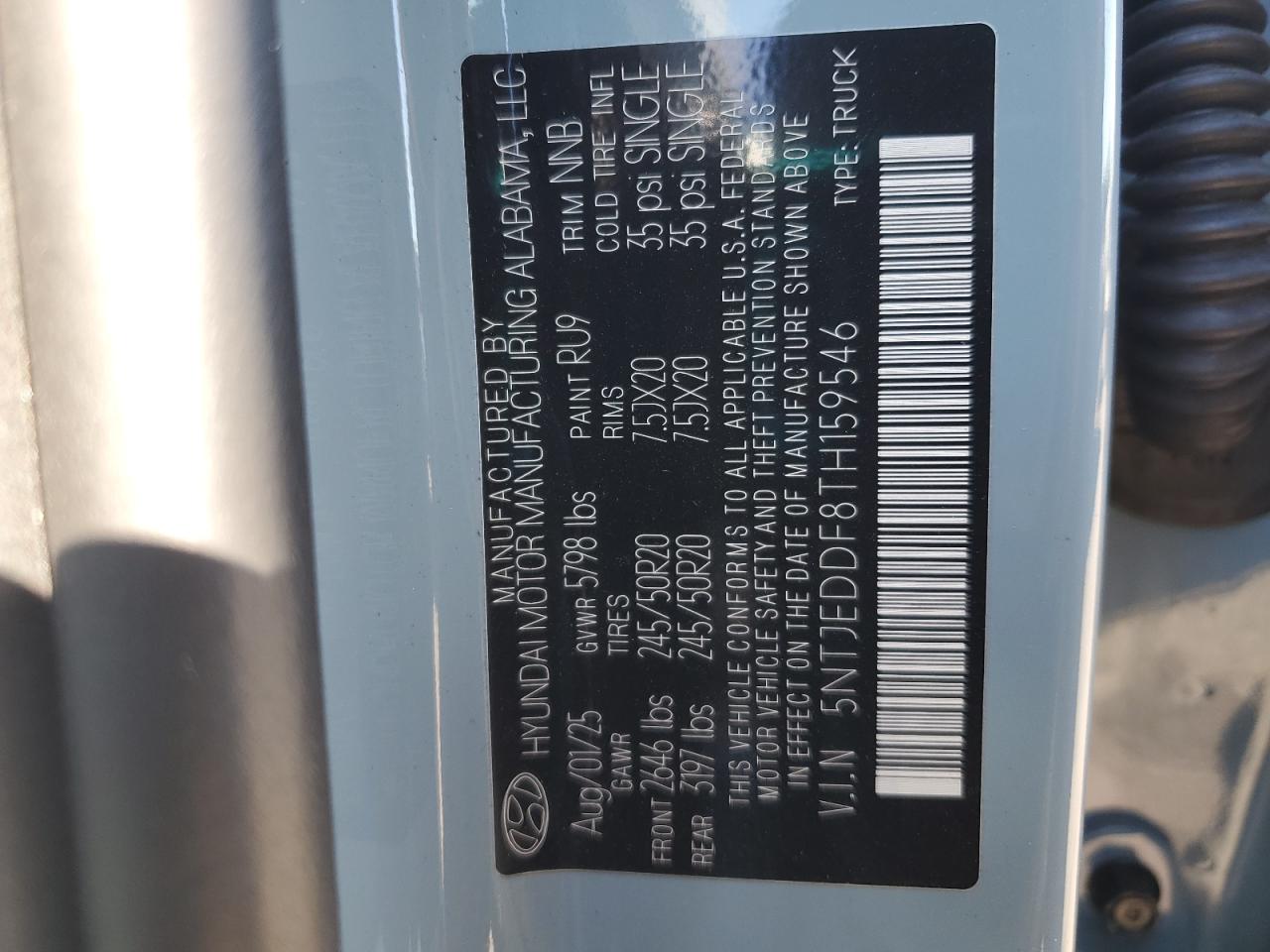 2026 Hyundai Santa Cruz Limited VIN: 5NTJEDDF8TH159546 Lot: 82573315