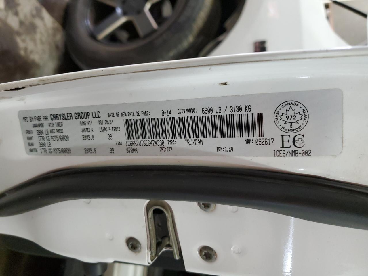 2014 Ram 1500 Sport VIN: 1C6RR7UT8ES474338 Lot: 85405395