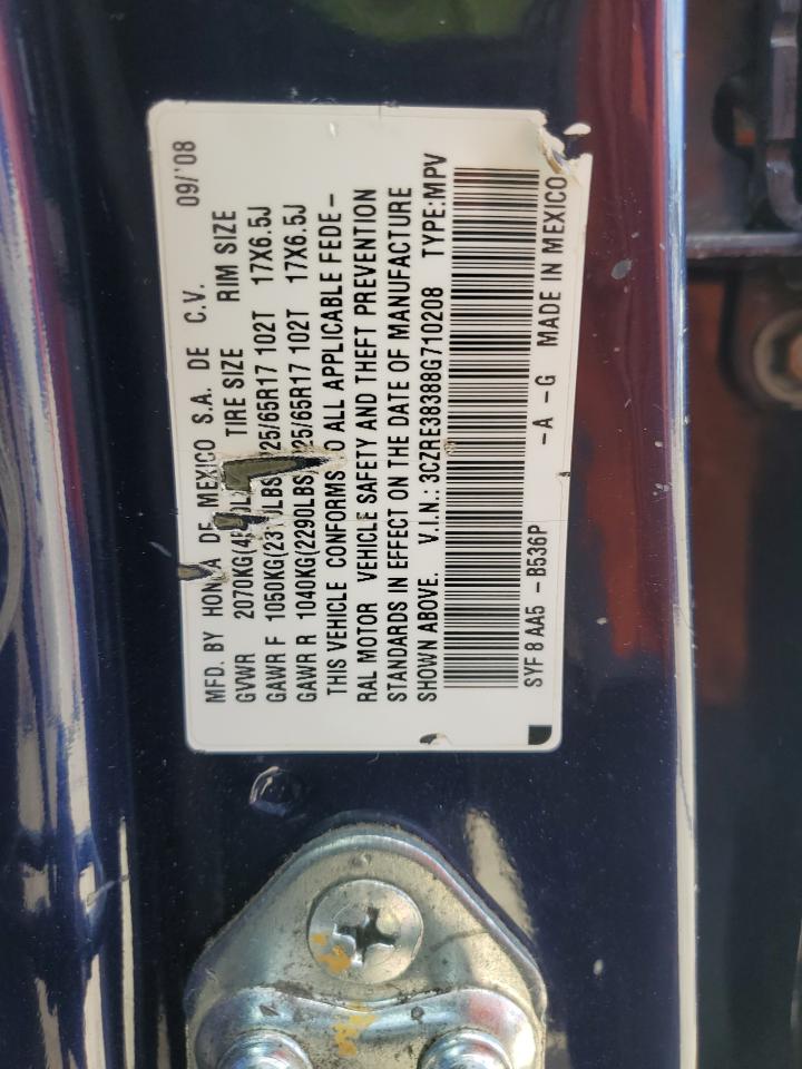 2008 Honda Cr-V Lx VIN: 3CZRE38388G710208 Lot: 90035185