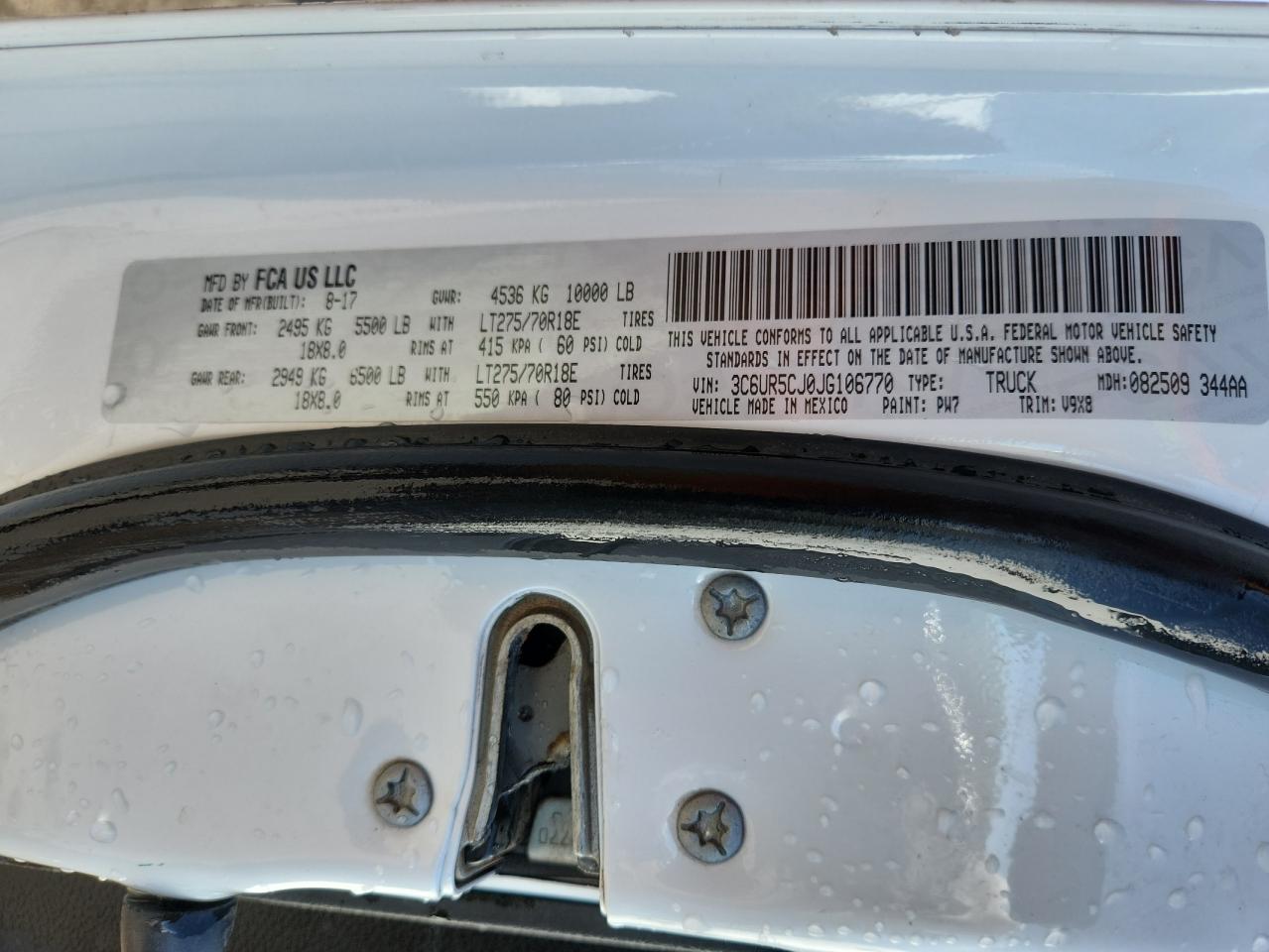 2018 Ram 2500 St VIN: 3C6UR5CJ0JG106770 Lot: 84649835