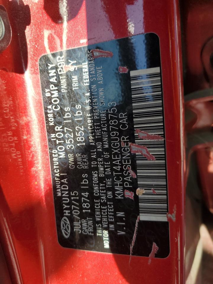 2016 Hyundai Accent Se VIN: KMHCT4AEXGU978753 Lot: 84532625