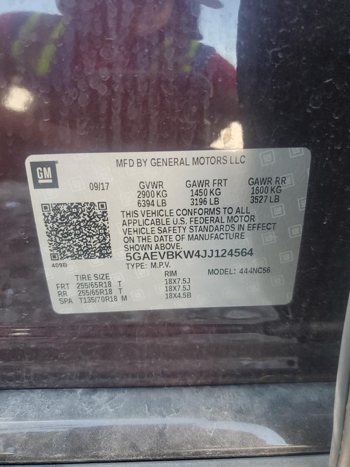 2018 Buick Enclave Premium VIN: 5GAEVBKW4JJ124564 Lot: 85074675