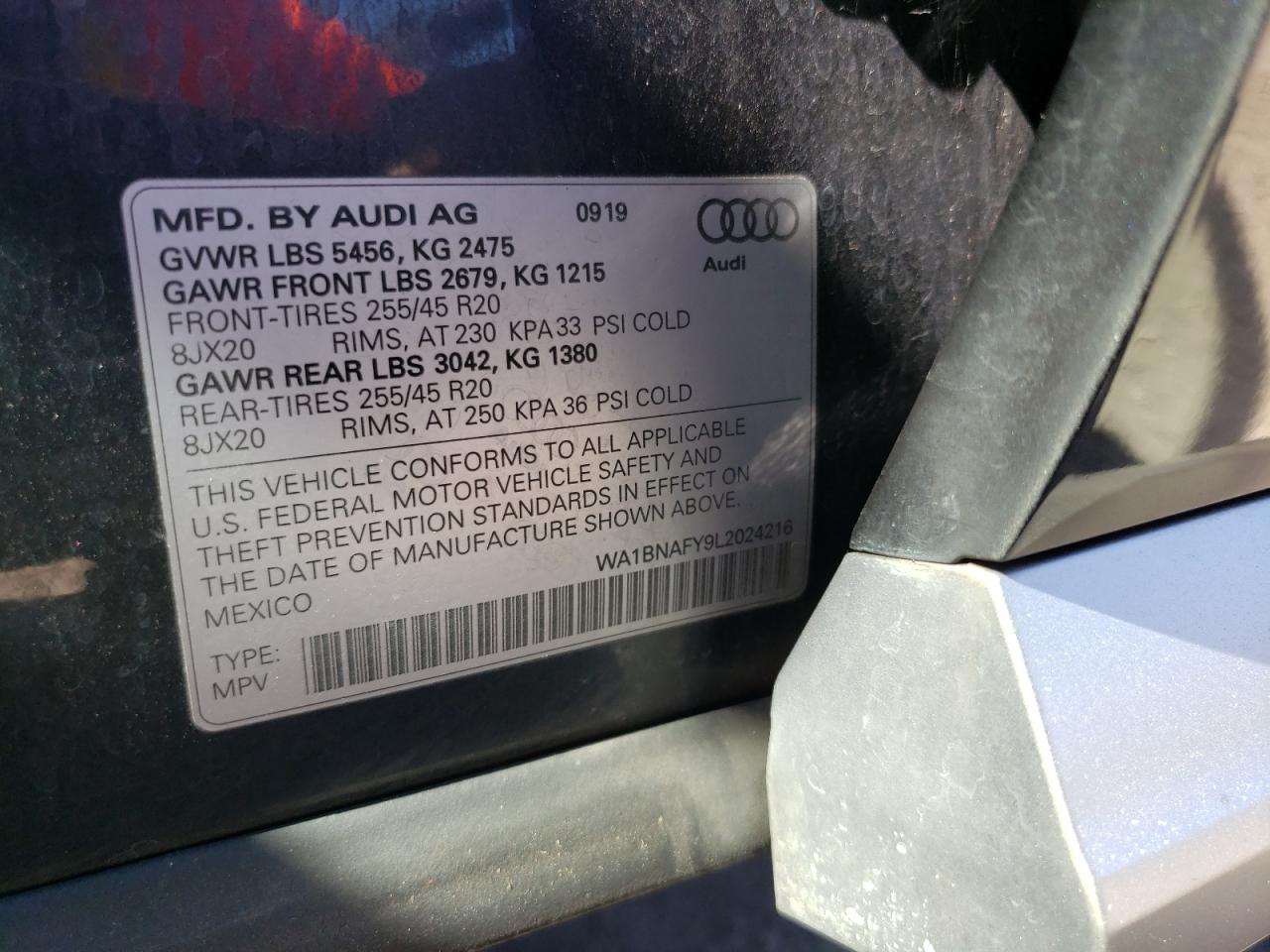 2020 Audi Q5 Premium Plus VIN: WA1BNAFY9L2024216 Lot: 90657335