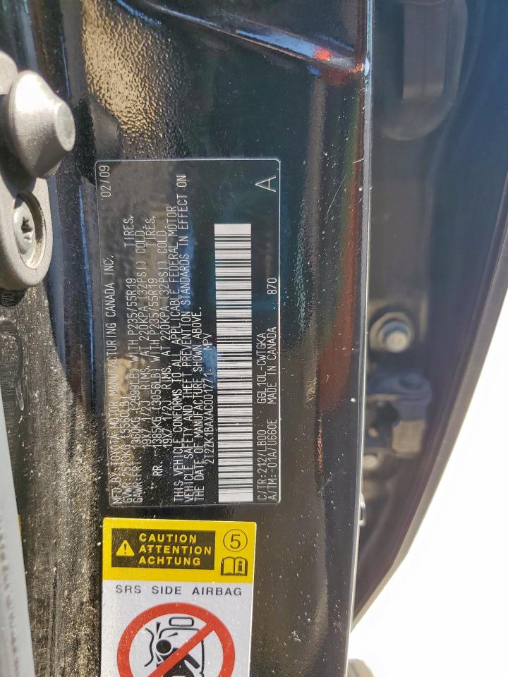 2010 Lexus Rx 350 VIN: 2T2ZK1BAXAC001771 Lot: 82207105