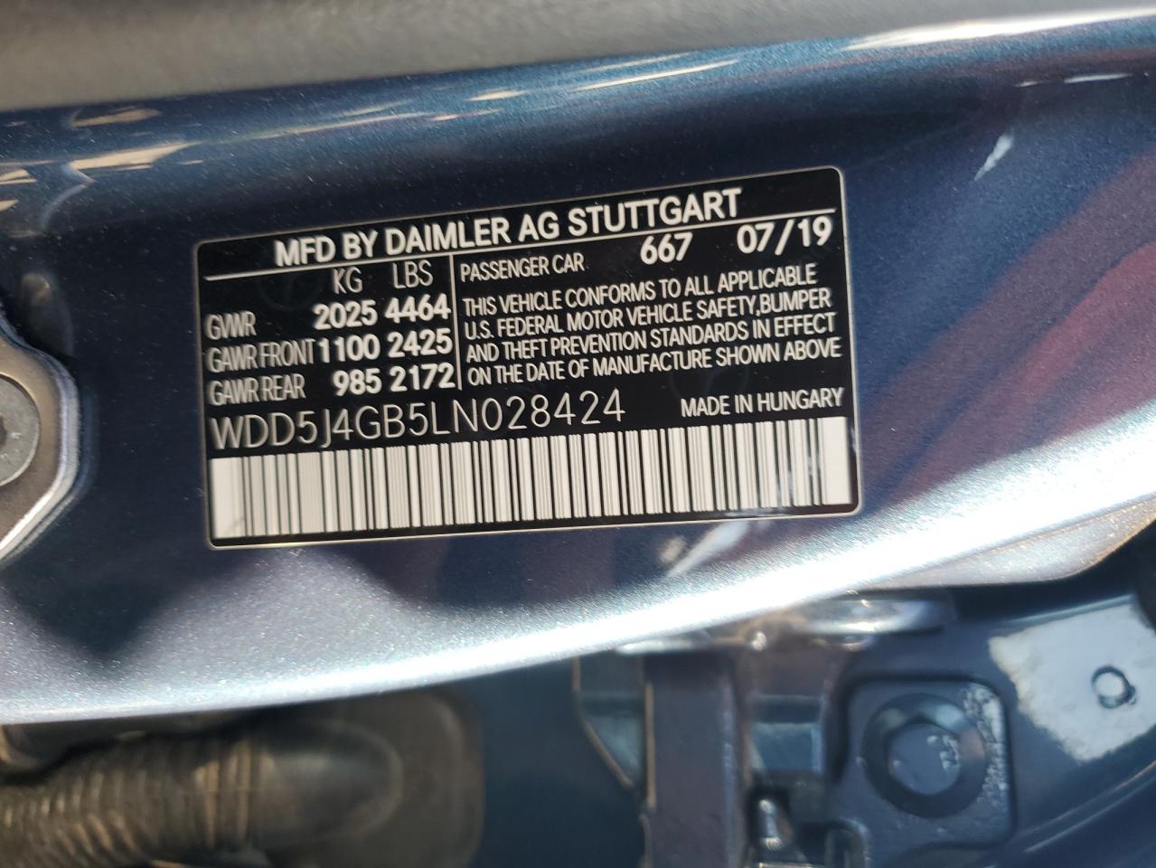 2020 Mercedes-Benz Cla 250 VIN: WDD5J4GB5LN028424 Lot: 86179005