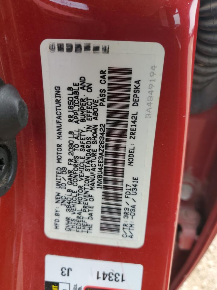 2010 Toyota Corolla Base VIN: 1NXBU4EE3AZ263422 Lot: 84392895