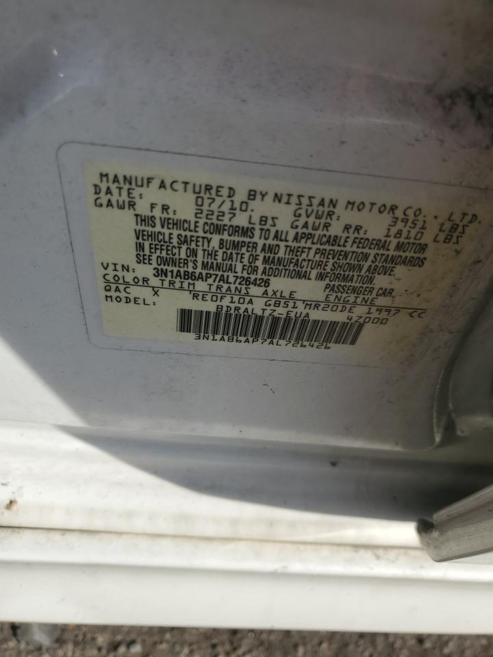 2010 Nissan Sentra 2.0 VIN: 3N1AB6AP7AL726426 Lot: 84035745