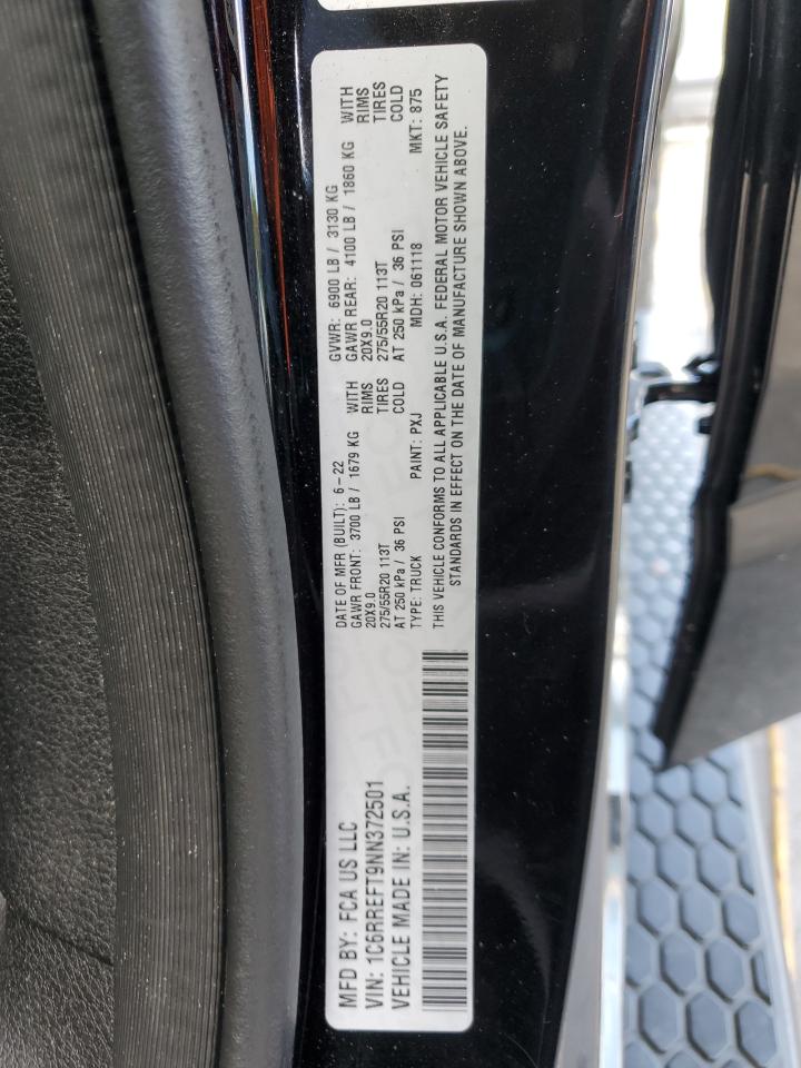 2022 Ram 1500 Big Horn/Lone Star VIN: 1C6RREFT9NN372501 Lot: 86205075