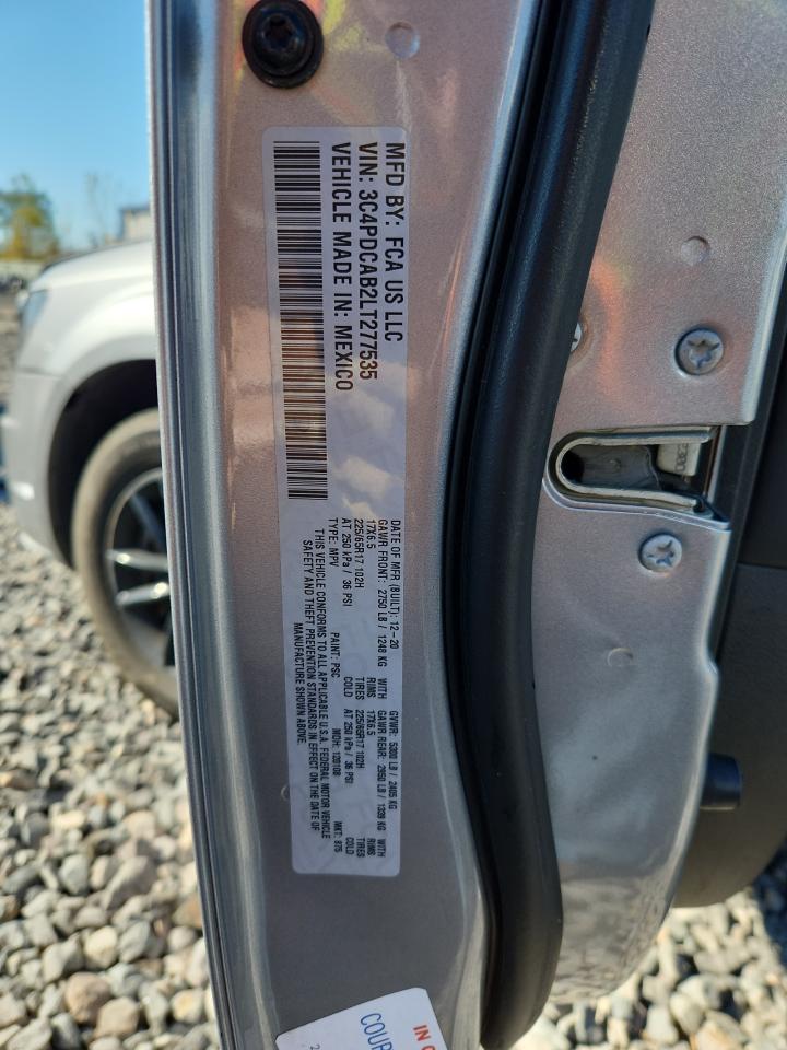 2020 Dodge Journey Se VIN: 3C4PDCAB2LT277535 Lot: 89917875