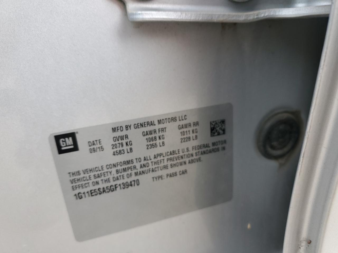 2016 Chevrolet Malibu Limited Ltz VIN: 1G11E5SA5GF139470 Lot: 85935265