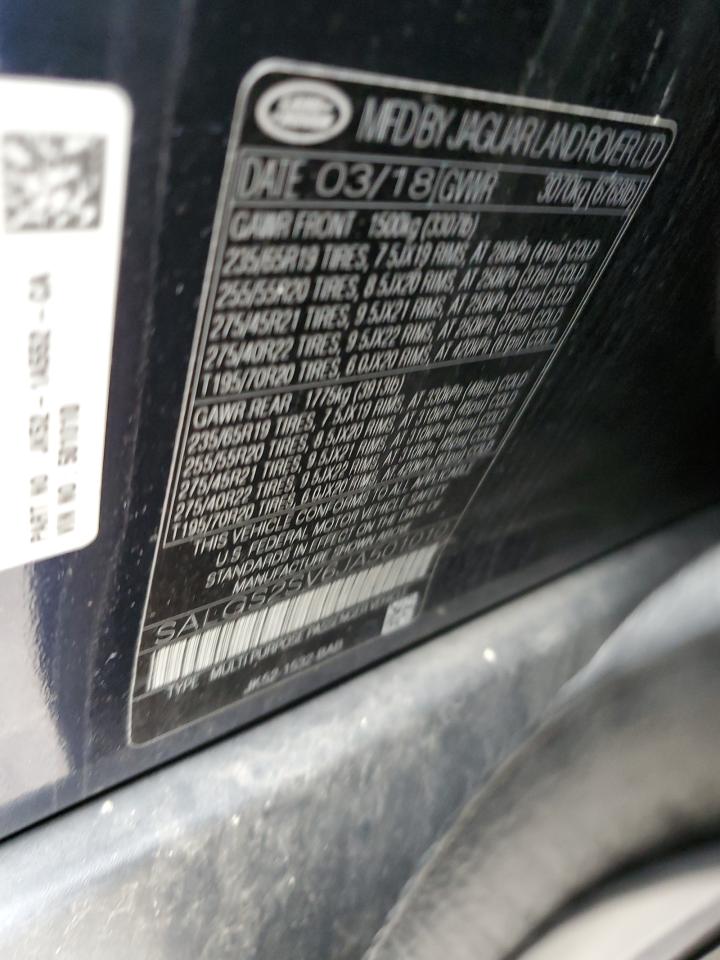 2018 Land Rover Range Rover Hse VIN: SALGS2SV6JA501010 Lot: 85674855