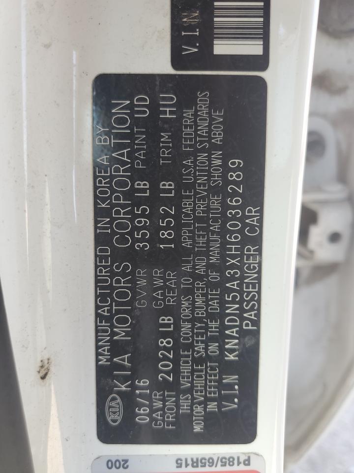2017 Kia Rio Ex VIN: KNADN5A3XH6036289 Lot: 85179205