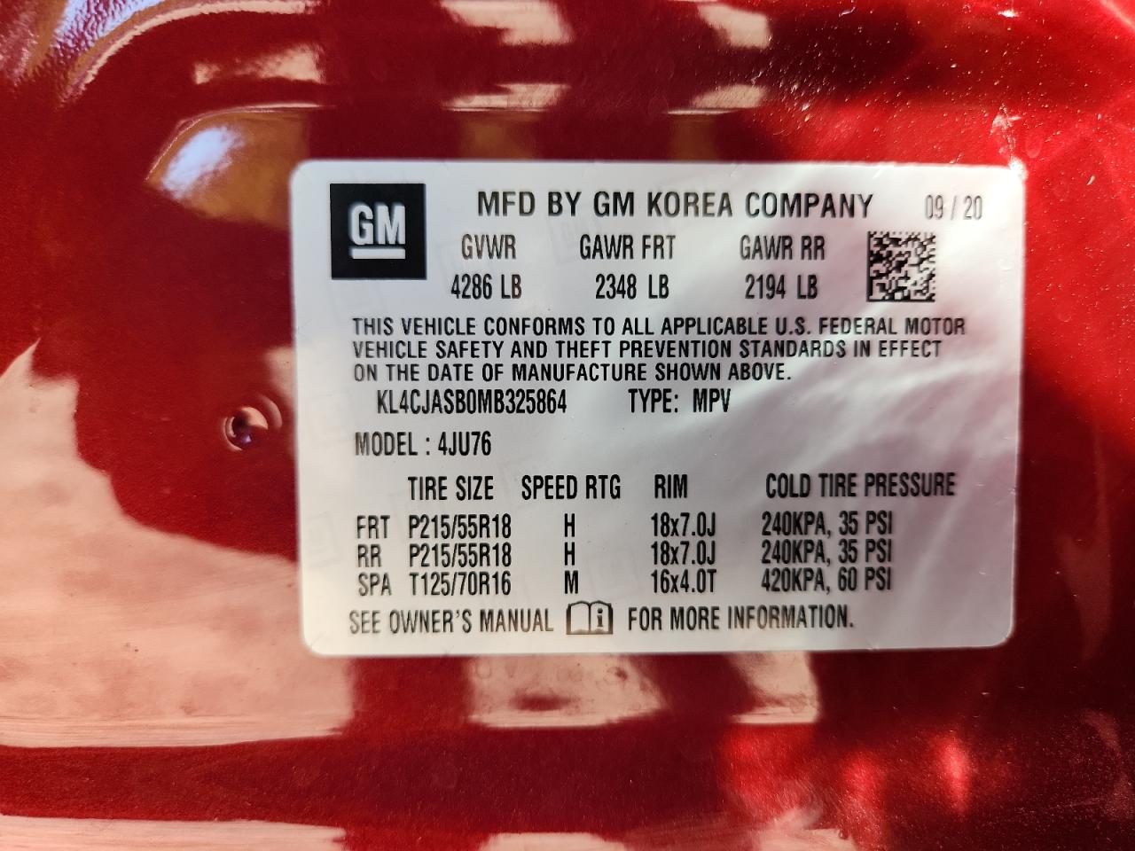 2021 Buick Encore Preferred VIN: KL4CJASB0MB325864 Lot: 86706195