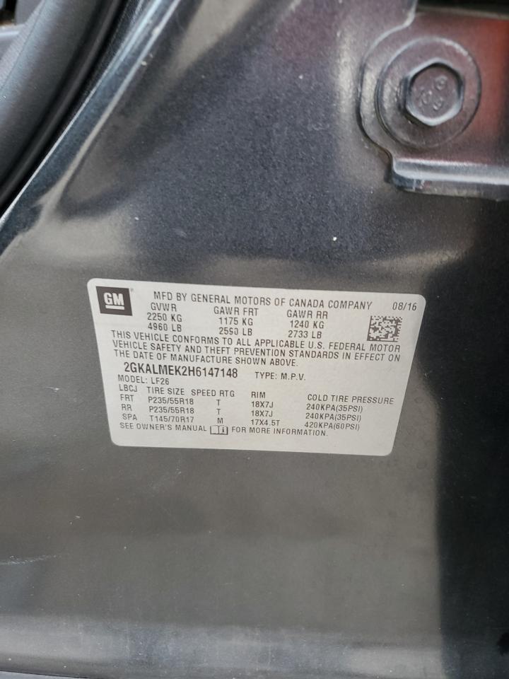 2017 GMC Terrain Sle VIN: 2GKALMEK2H6147148 Lot: 85090345