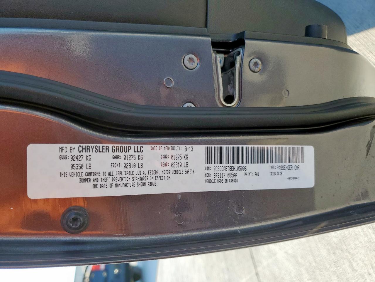 2014 Chrysler 300 S VIN: 2C3CCABT8EH105006 Lot: 85117455