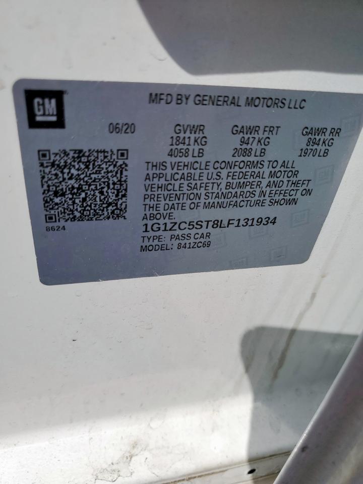 2020 Chevrolet Malibu Ls VIN: 1G1ZC5ST8LF131934 Lot: 84738325