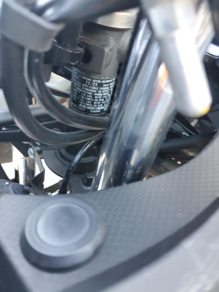 2022 Kawasaki Ex400 VIN: JKAEXKH13NDAG3872 Lot: 85892655