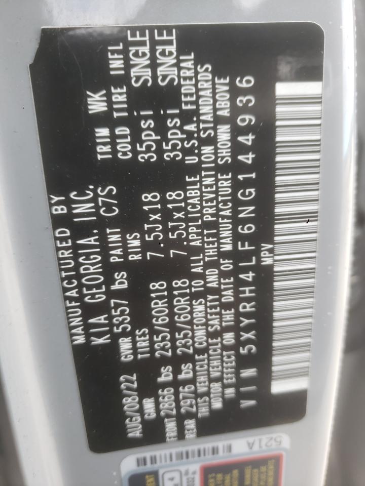 2022 Kia Sorento Ex VIN: 5XYRH4LF6NG144936 Lot: 90666315