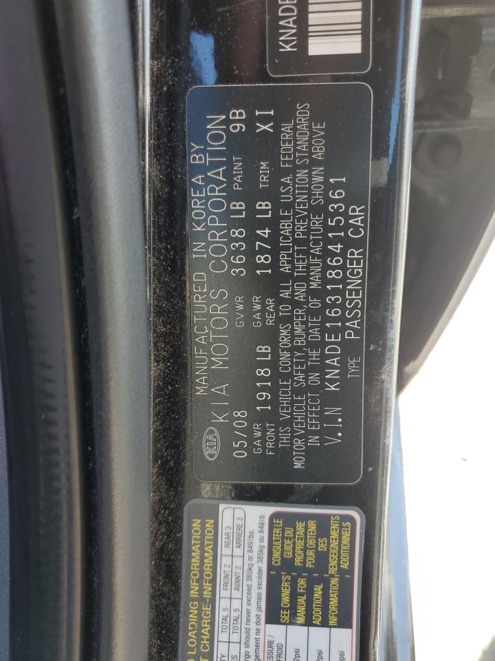 2008 Kia Rio 5 Sx VIN: KNADE163186415361 Lot: 90624095