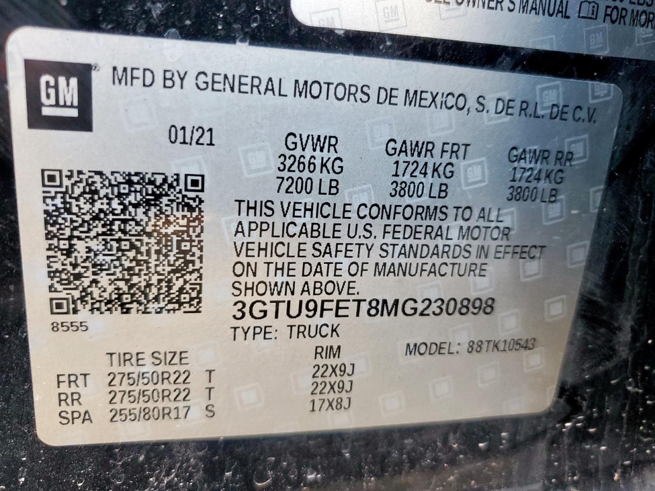 2021 GMC Sierra K1500 Denali VIN: 3GTU9FET8MG230898 Lot: 84593965