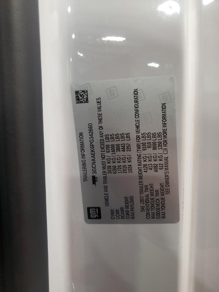 2023 Chevrolet Silverado C1500 VIN: 3GCNAAEK6PG342660 Lot: 85500565