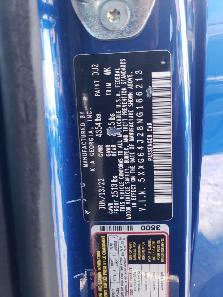 2022 Kia K5 Gt Line VIN: 5XXG64J28NG166213 Lot: 90588365