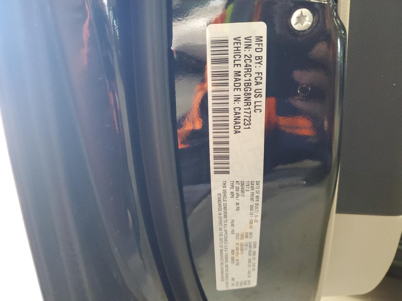 2022 Chrysler Pacifica Touring L VIN: 2C4RC1BG8NR177231 Lot: 82680765